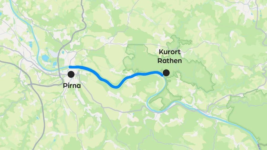 Karte der Route Sächsische Schweiz