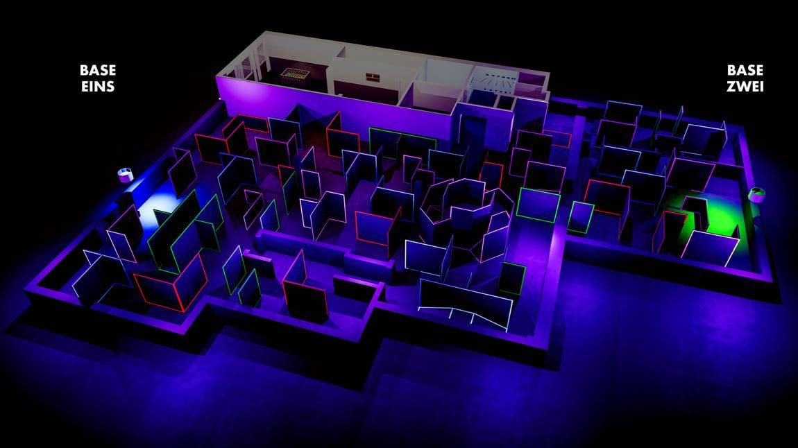 Die Lasertag-Arena von oben